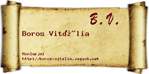 Boros Vitália névjegykártya